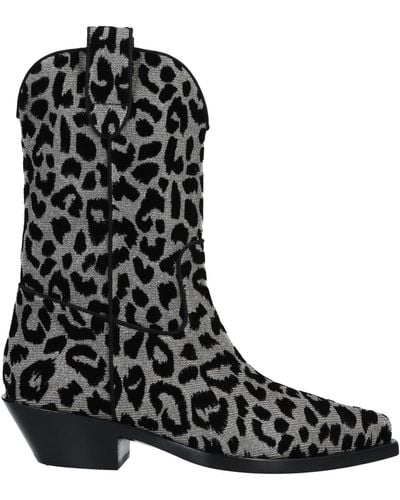 Dolce & Gabbana Texan 40 Leopard Cowboy Boots - Black