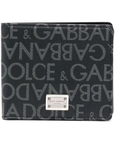 Dolce & Gabbana Portemonnaie aus Logo-Jacquard - Grau