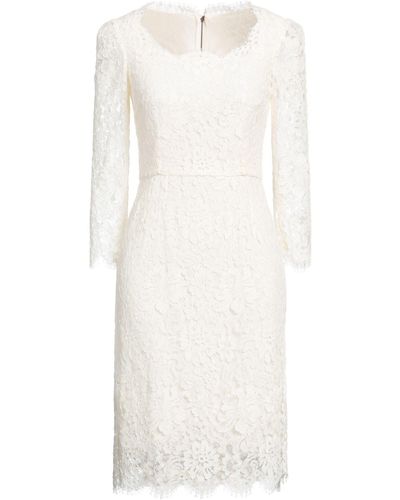 Dolce & Gabbana Ivory Midi Dress Rayon, Cotton, Nylon - White