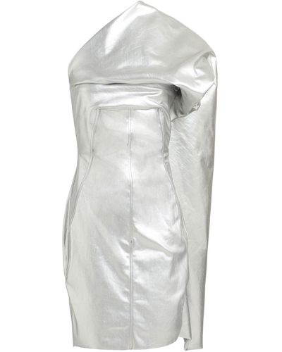 Rick Owens Mini Dress Cotton, Elastomultiester, Rubber - White