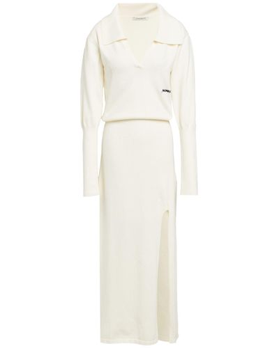 hinnominate Ivory Maxi Dress Viscose, Polyester, Polyamide - White