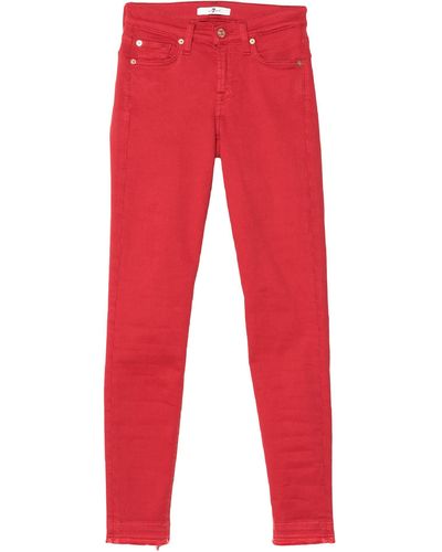 7 For All Mankind Pantalon - Rouge