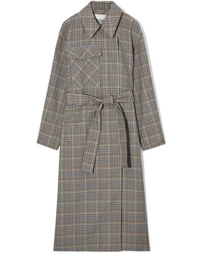 COS Checked Utility Trench Coat - Gray