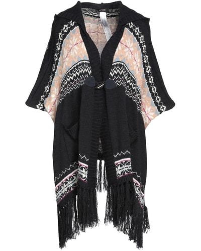 MY TWIN Twinset Capes & Ponchos - Black