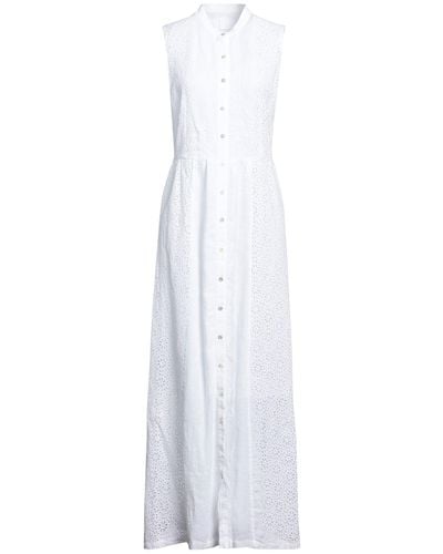 120% Lino Maxi-Kleid - Weiß
