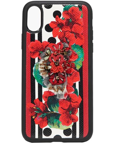 Dolce & Gabbana Covers & Cases Calfskin, Polycarbonate, Rubber - Red