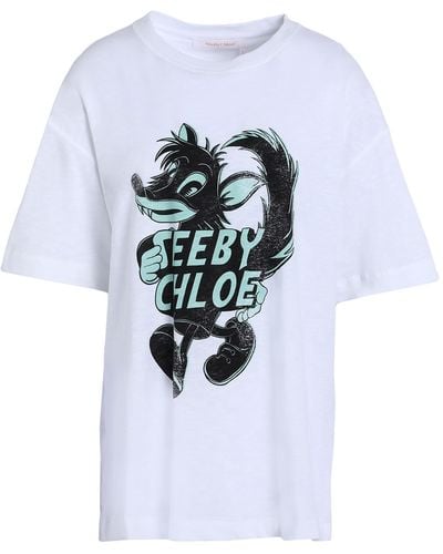 See By Chloé Camiseta con logo estampado - Blanco