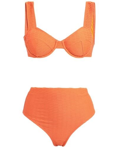 Solid & Striped Bikini - Orange