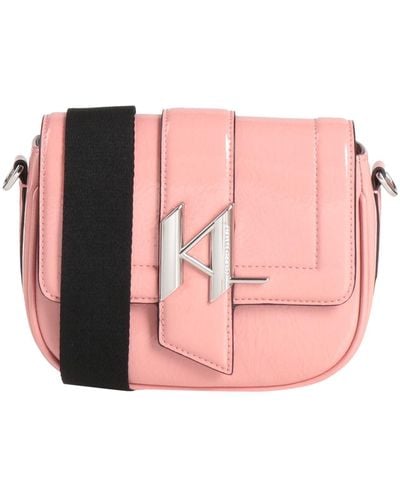 Karl Lagerfeld Cross-Body Bag Soft Leather - Pink