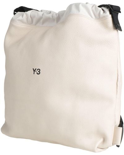 Y-3 Ivory Backpack Cow Leather, Textile Fibres - Natural
