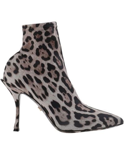 Dolce & Gabbana Leopard-print Jersey Ankle Boots - Multicolour