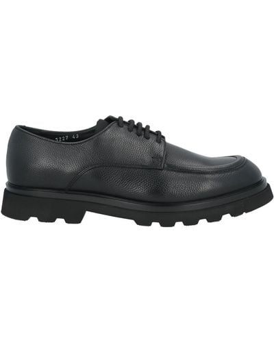 Doucal's Lace-Up Shoes Leather, Textile Fibres - Black