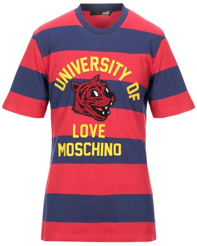 Love Moschino University Striped T-shirt - Red