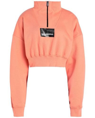 Karl Lagerfeld Cropped-Sweatshirt mit Logo-Print - Orange