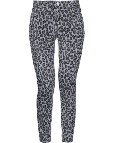 J Brand 835 Leopard Print Crop Skinny Jeans - Blue