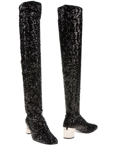 Roger Vivier Polly Sequined Over-the-knee Boot - Black