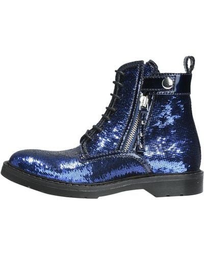 Armani Exchange Ankle Boots Textile Fibers - Blue