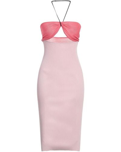 Nensi Dojaka Light Midi Dress Viscose, Polyamide, Polyester - Pink