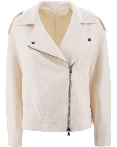 Brunello Cucinelli Manteau long et trench - Blanc