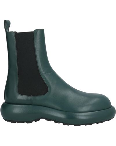 Jil Sander Deep Jade Ankle Boots Leather - Green
