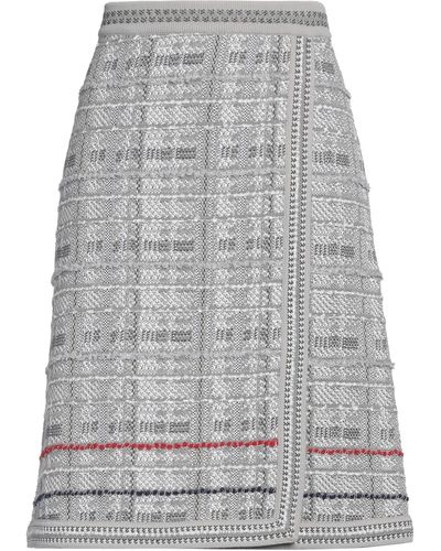 Thom Browne Midi Skirt Cotton, Viscose, Polyamide, Polyester - Grey