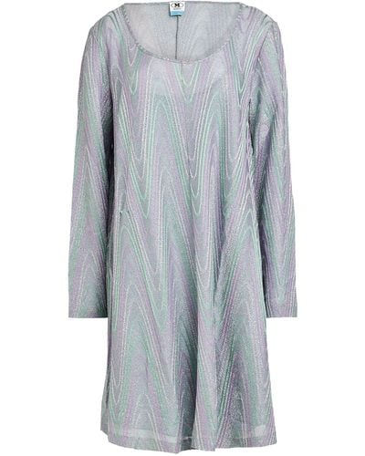 M Missoni Light Mini Dress Cotton, Viscose, Metallic Polyester, Polyamide - Gray