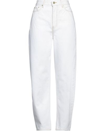 Ganni High-rise Tapered Jeans - White