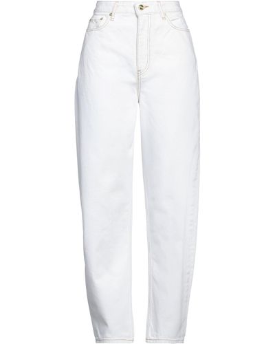 Ganni Pantaloni Jeans - Bianco