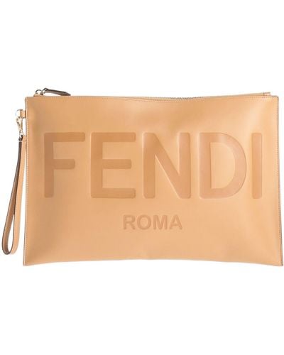 Fendi Camel Handbag Leather - Natural