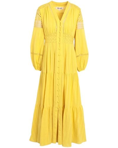 Diane von Furstenberg Vestido midi Gigi de algodon bordado - Amarillo