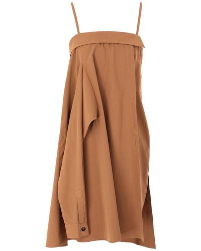FRONT ROW SHOP Midi Dress - Brown