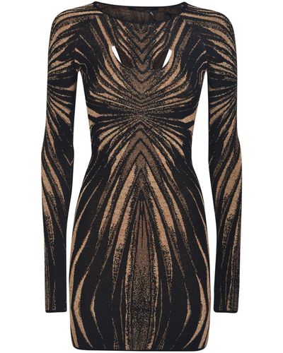 Roberto Cavalli Jacquard-Minikleid - Schwarz