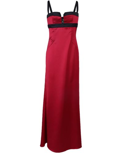 Just Cavalli Burgundy Maxi Dress Polyester, Elastane - Red