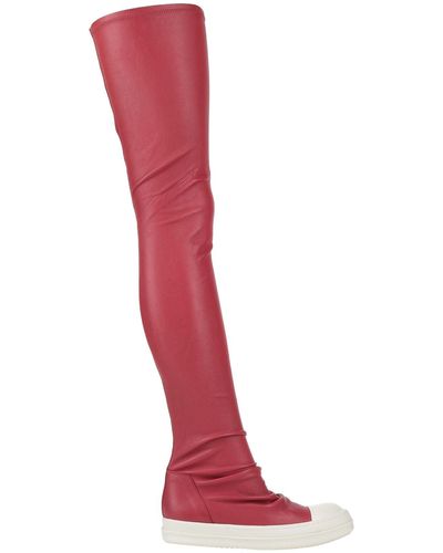 Rick Owens Knee Boots - Red
