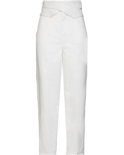 Pinko PARANO STRETCH CREPE PANTS NEMBO WHITE - Trousers