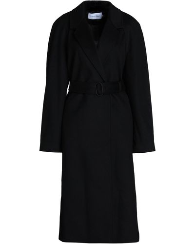 Calvin Klein Cappotto in lana con cintura - Nero