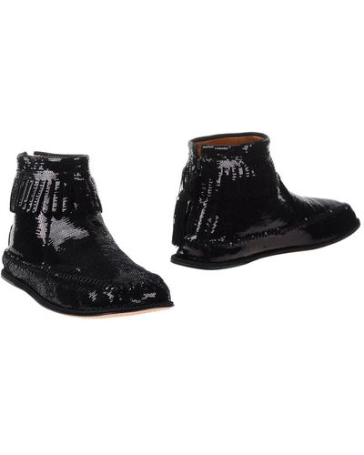 Marc Jacobs Sequined Leather Ankle Boots - Black