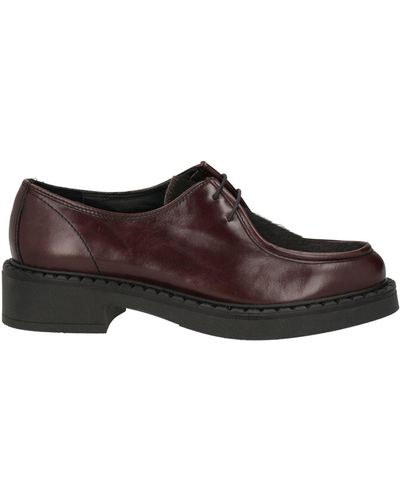 KARIDA Burgundy Lace-Up Shoes Leather - Brown