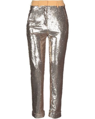 L'Autre Chose Sequin Embellished Pants - Metallic