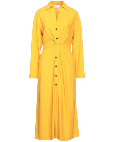 Erika Cavallini Semi Couture Midi Dress - Yellow
