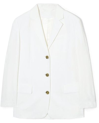 COS Relaxed-fit Linen-blend Blazer - White