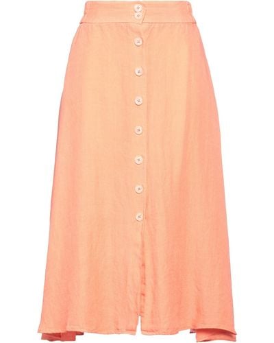 120% Lino Midi Skirt - Orange