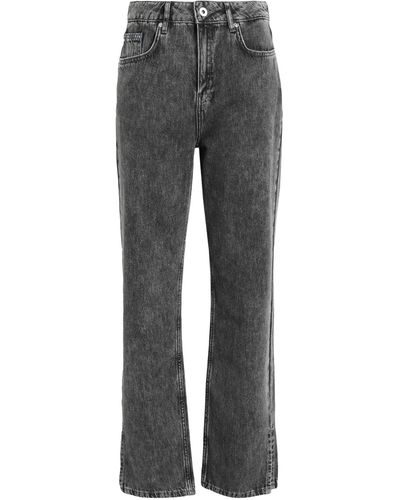 Karl Lagerfeld Klj Hr Straight Denim W/Slit Jeans Organic Cotton - Gray