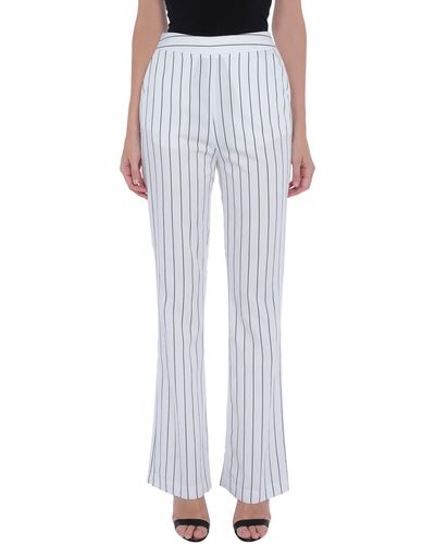 FEDERICA TOSI Pinstriped Bootcut Trousers - White
