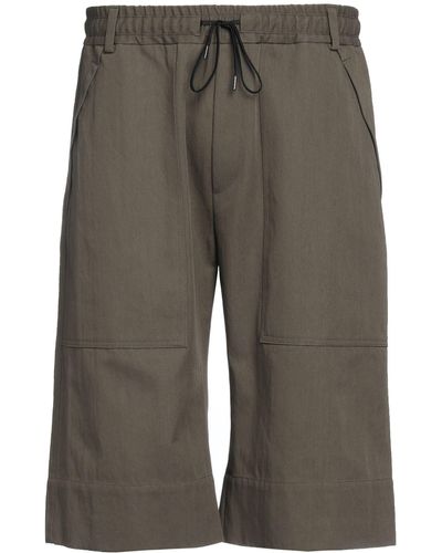 Isabel Benenato Military Shorts & Bermuda Shorts Cotton, Polyamide - Gray