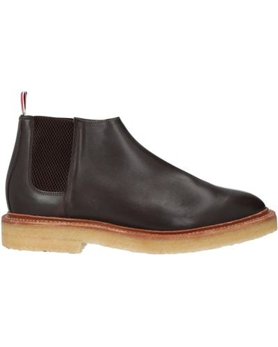 Thom Browne Dark Ankle Boots Leather - Brown