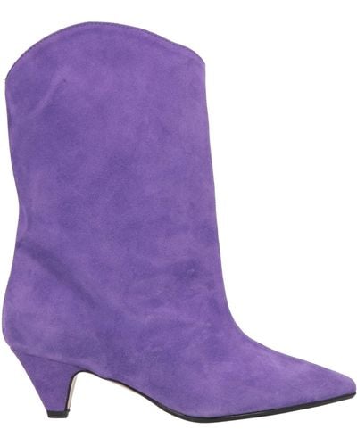 Anna F. Ankle Boots Leather - Purple