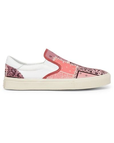 Amiri Bandana Reconstructed Slip-on Shoes - Pink