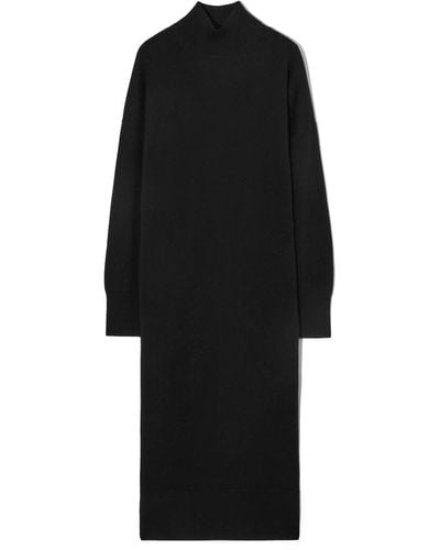 COS Lightweight Merino-wool Turtleneck Dress - Black
