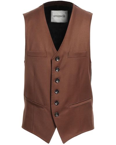 Officina 36 Tailored Vest - Brown